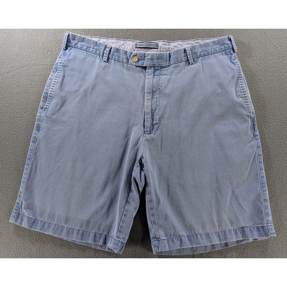 Peter Millar Shorts Mens 36 Blue Pima Cotton Chino Flat Front Golf Classic